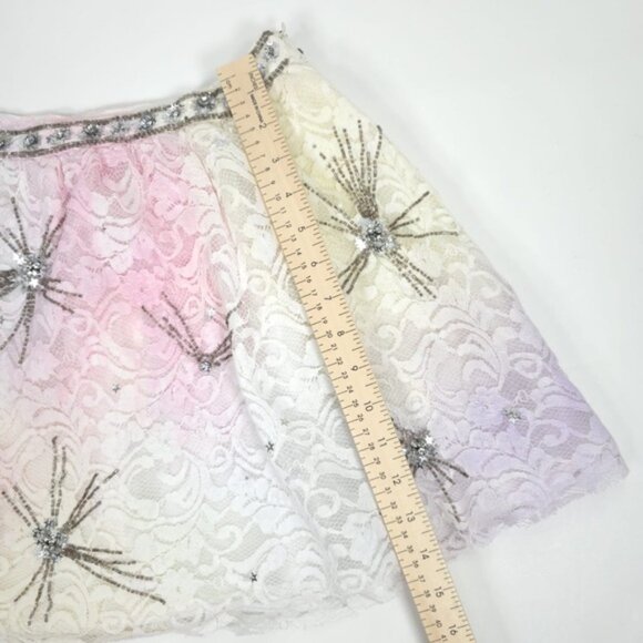 NWT LOVESHACKFANCY‎ KEZIA MINI SKIRT Multi Tie Dye Crystals LS458-992 Size 6 - Picture 9 of 16